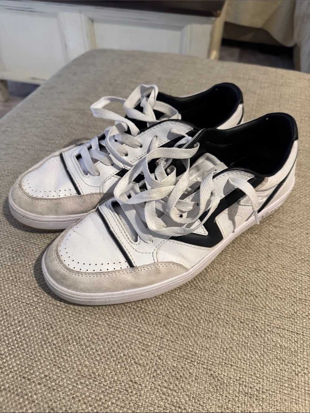 Vans White and Black Low-Top Casual Sneakers
